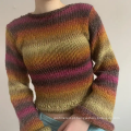 Pullover de malha de malha de gravata curto vintage